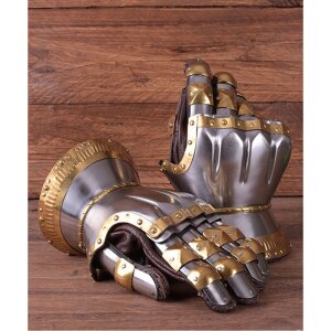 1 paire de gants en sablier, env.1390, en acier de 1,6mm - adaptés au combat dexhibition