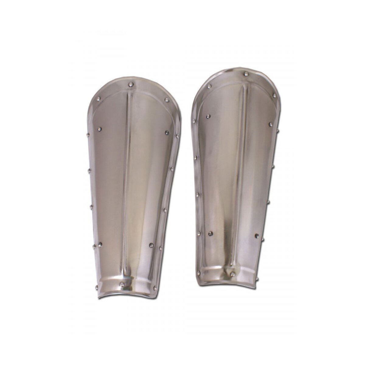 1 Pair Steel Greaves with mid rib, 1.3 mm Steel