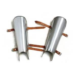 1 Pair Greaves, shin protection, 2mm steel