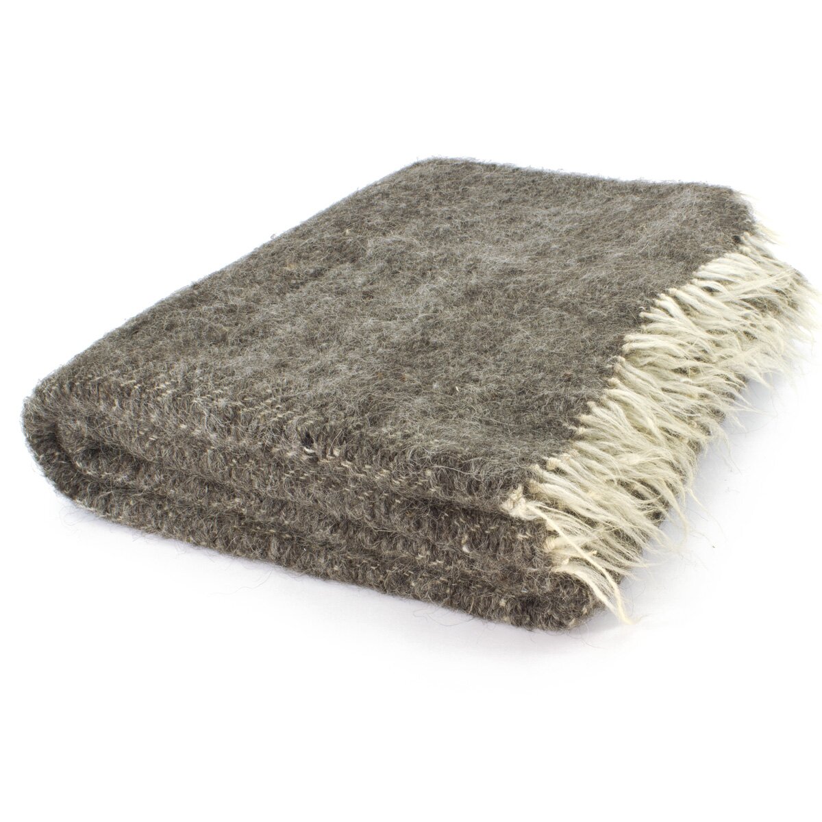 Large handwoven blanket greybrown 210 x 220 cm