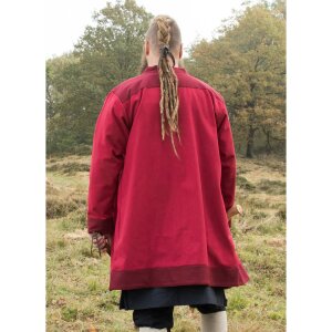 jupe à rabat Bjorn, manteau viking en coton, rouge