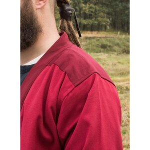 jupe à rabat Bjorn, manteau viking en coton, rouge