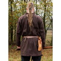 jupe à rabat Bjorn, manteau viking en coton, marron