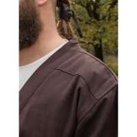 jupe à rabat Bjorn, manteau viking en coton, marron