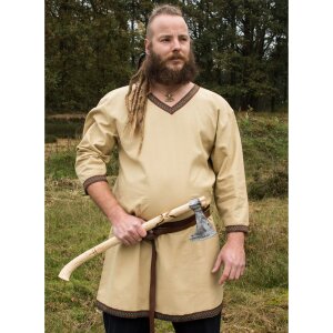 Tunique viking en coton, beige