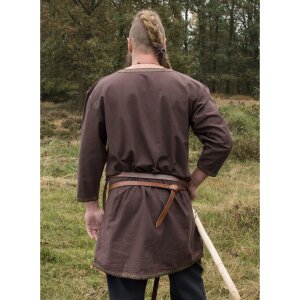 Tunique viking en coton, marron foncé