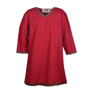 Tunique viking en coton, rouge foncé