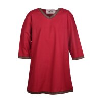 Tunique viking en coton, rouge foncé