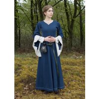 Robe de fenêtre de lenfer médiévale tardive ou bliaut Amal bleu/naturel