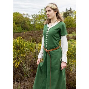 Kurzärmelige Cotehardie Mittelalter Kleid Ava grün