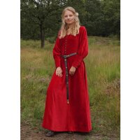 Robe médiévale tardive Isabell velours Cotehardie rouge