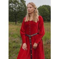 Robe médiévale tardive Isabell velours Cotehardie rouge