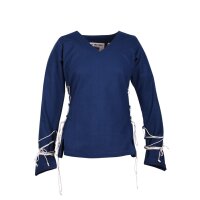 Blouse médiévale de marché Aila lacée bleu