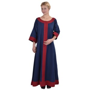 Robe germanique Gudrun bleu/rouge
