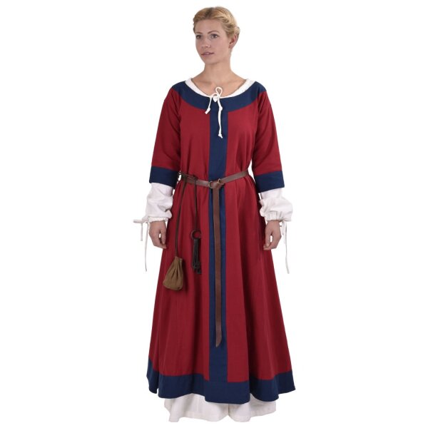 Robe germanique Gudrun rouge/bleu