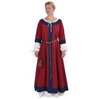 Robe germanique Gudrun rouge/bleu