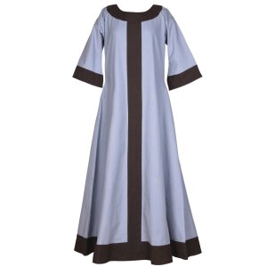 Robe germanique Gudrun bleu-gris/marron