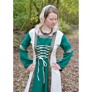 Fantasy-Mittelalter Kleid Eleanor mit Kapuze grün /...